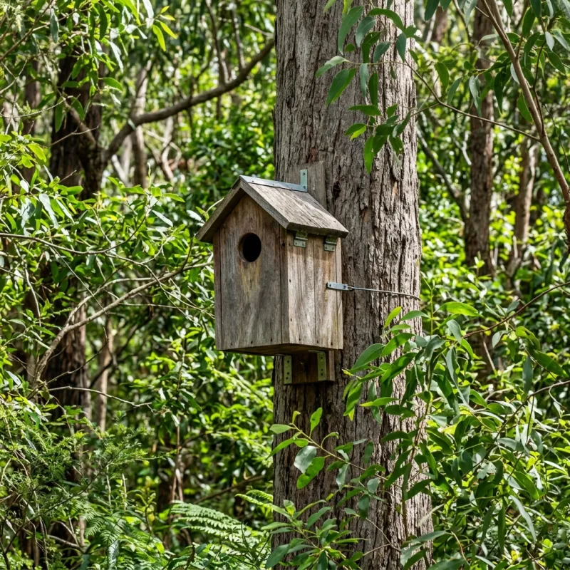 Animal nesting box installed as a humane alternative to a Dixons Creek roof cavity